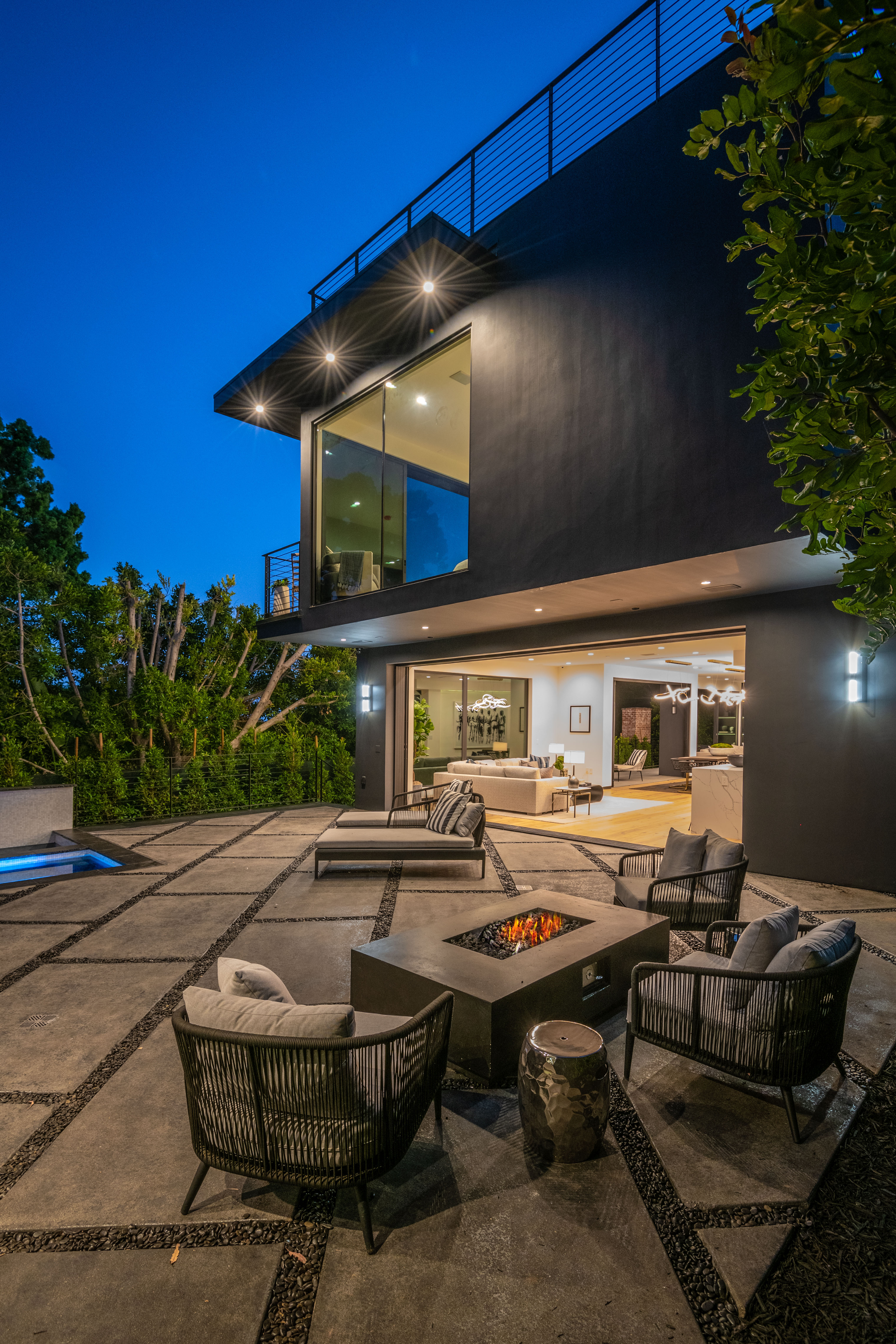 Pool and spa with patio surround