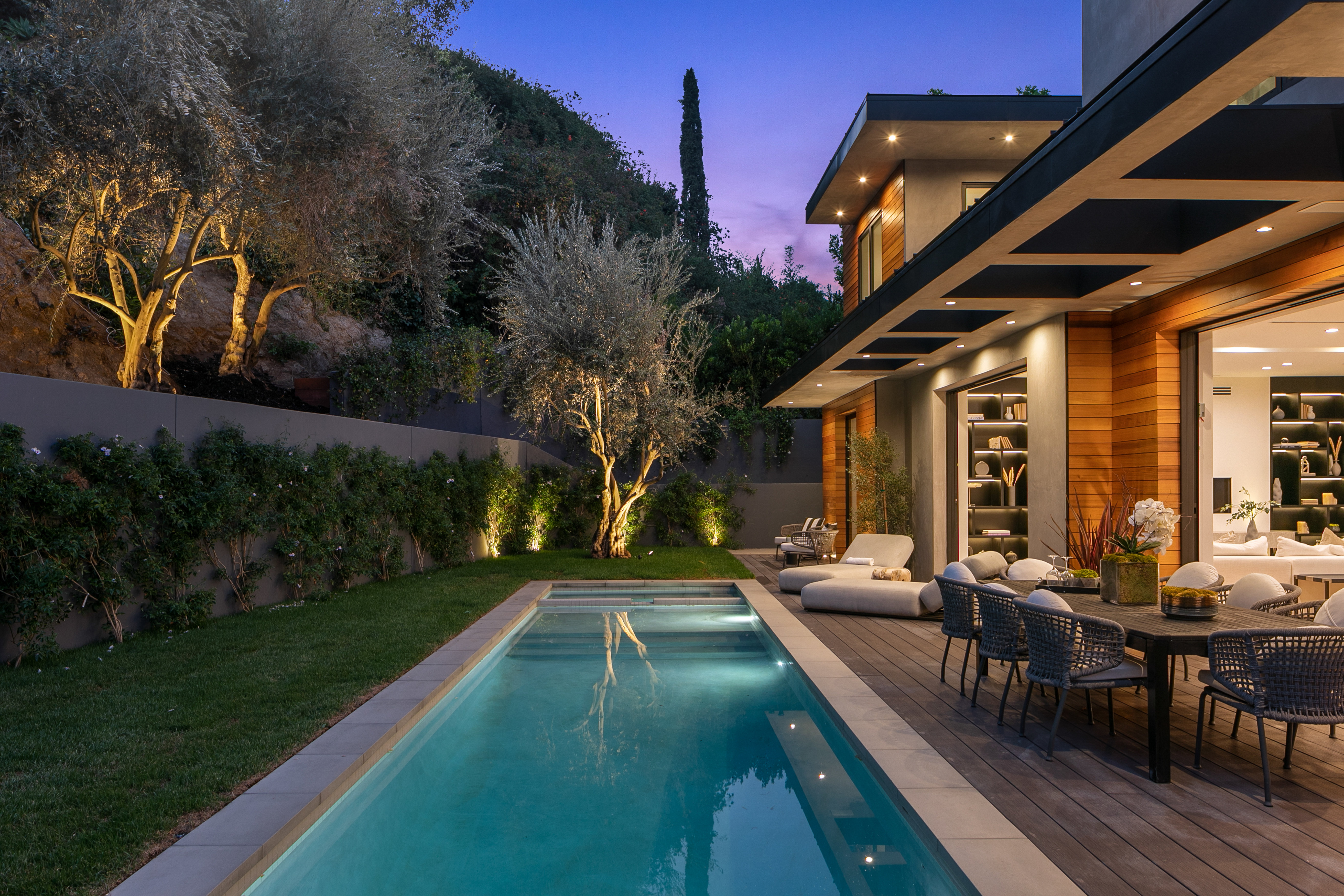 Pool and courtyard composition