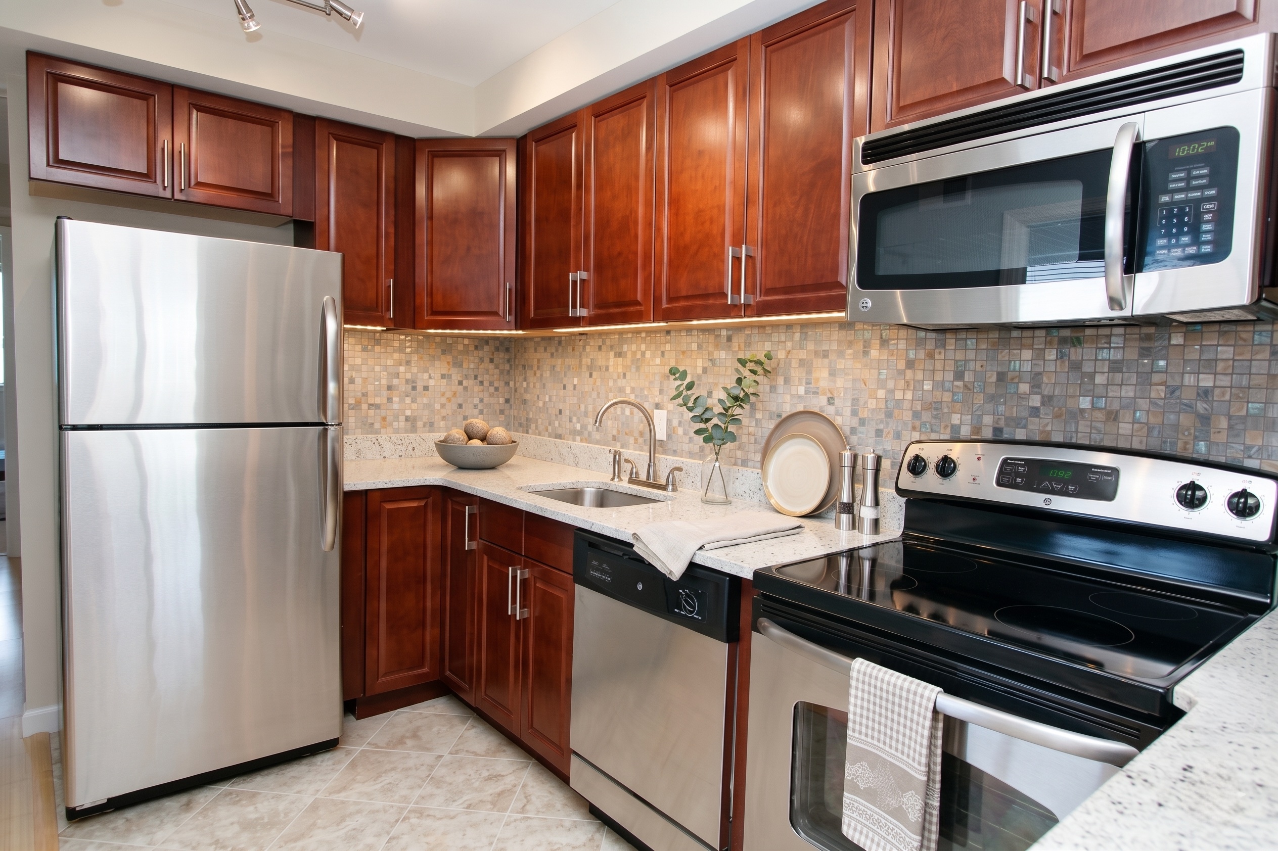 Kitchen detail with island seating
